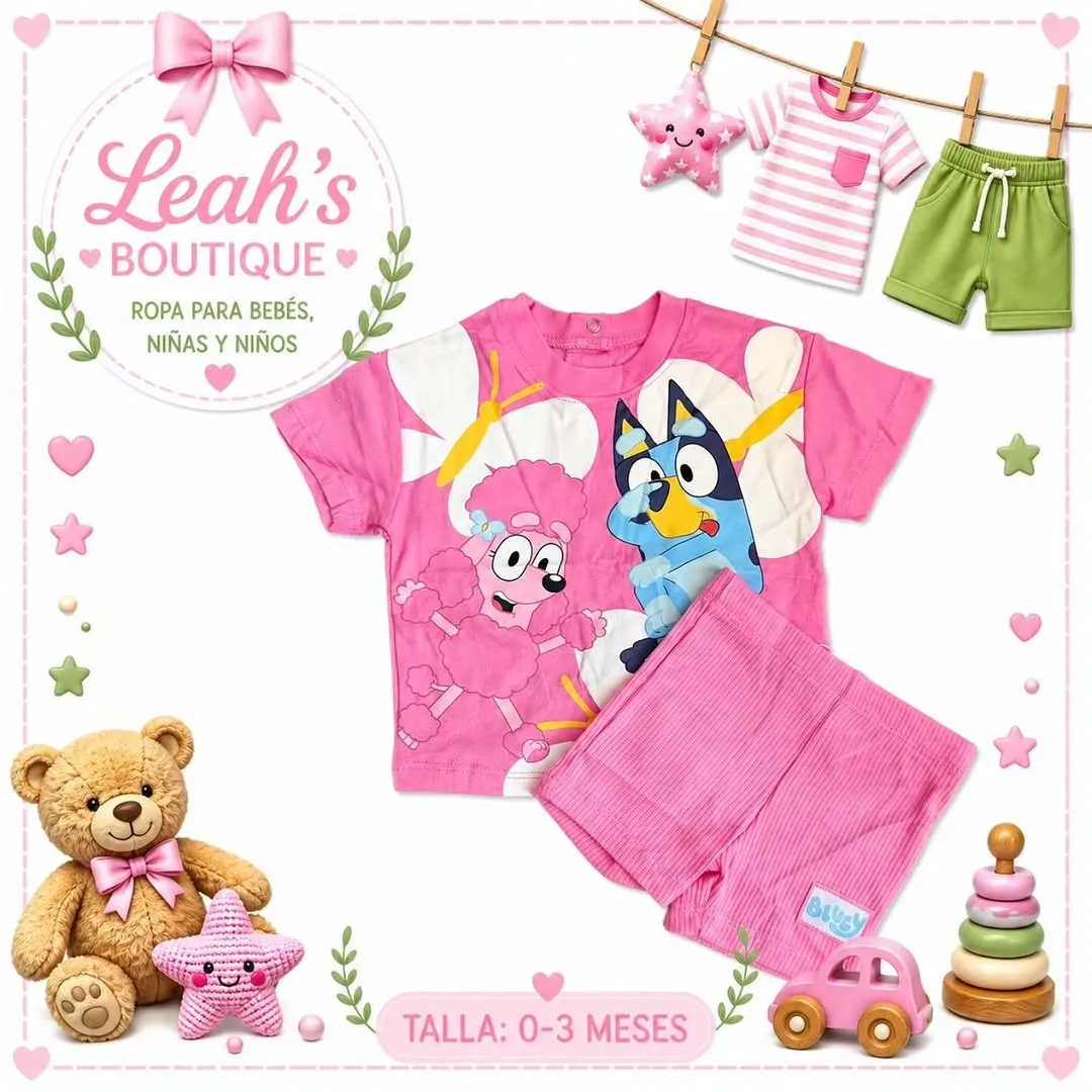 Conjunto Bluey rosa