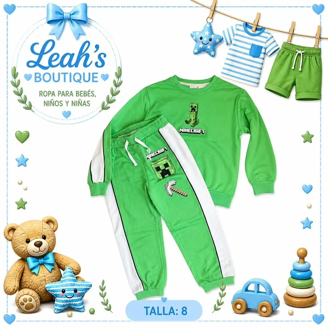 Conjunto Minecraft verde