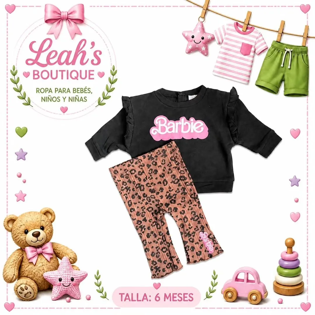 Conjunto Barbie con legging de leopardo