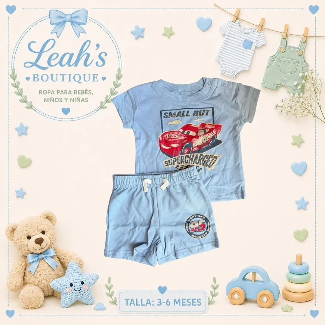 Conjunto Cars celeste