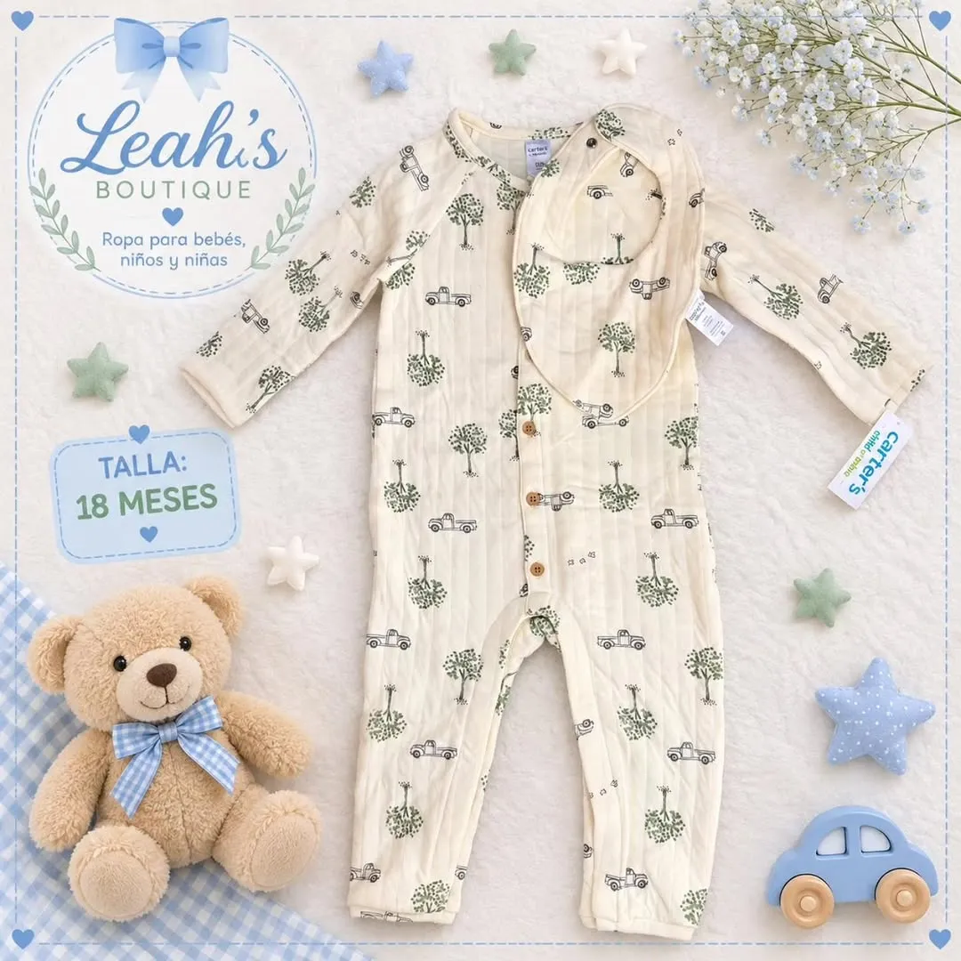 Pelele Carter's árboles y carritos