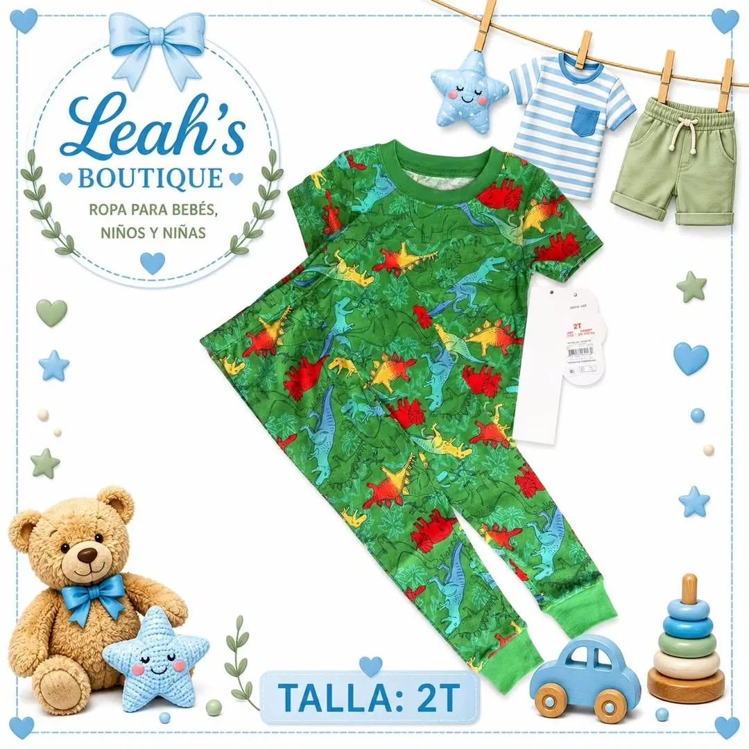 Pijama de dinosaurios verde